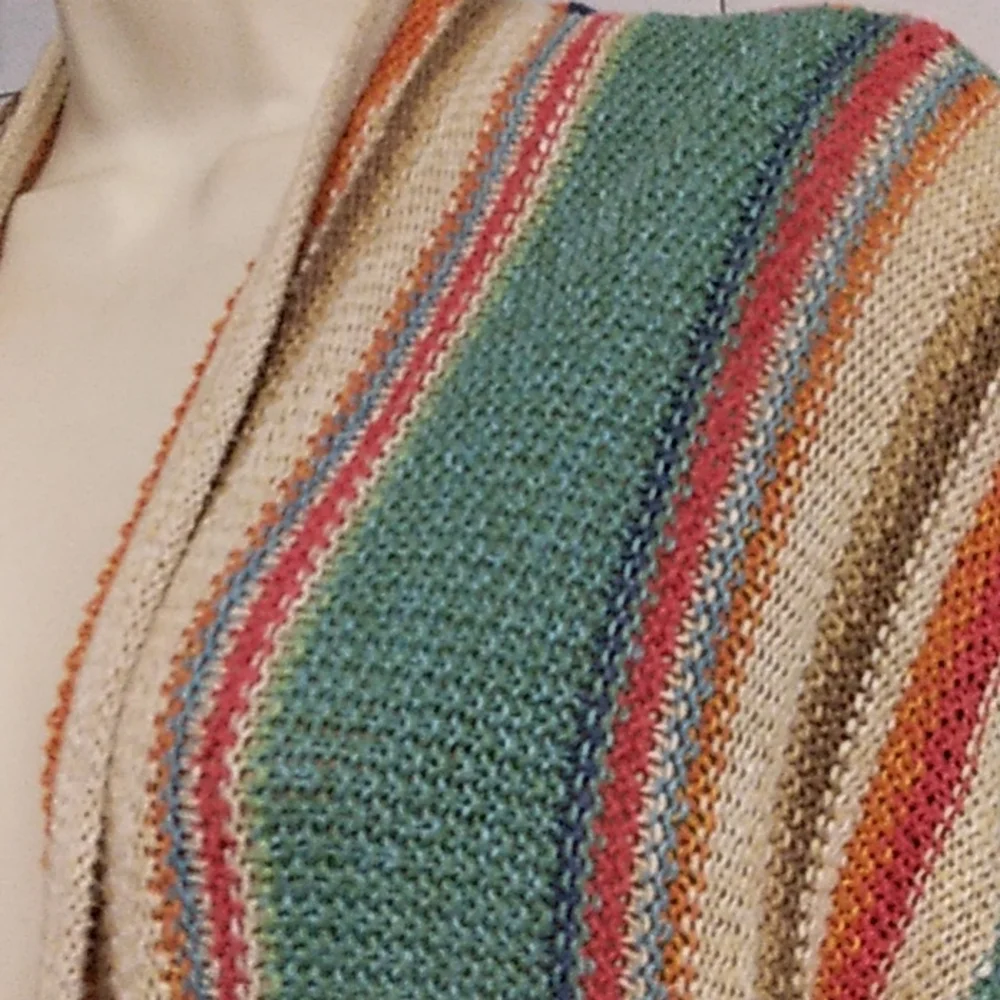 Lauren Ralph Lauren striped Kimono cardigan size petite Medium - Picture 5 of 8